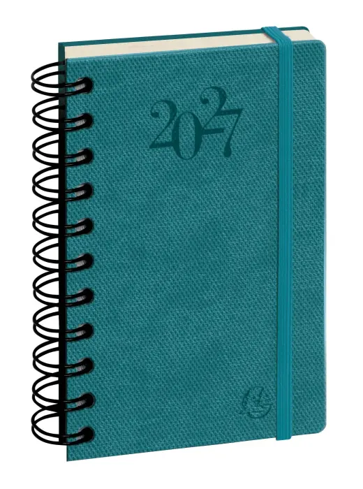 Agenda de poche Journal 15S Quadrillé Swan spiralé 9 x 14,6 cm Janvier à Décembre 2027 - Couleurs assorties