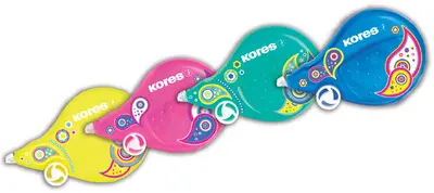 Kores Roller correcteur jetable "Scooter Paisley", assorti