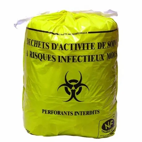 SP 20L jaune DASRI NF-X 30-501 20µ 450x450mm - Ct. de 1000 Sacs