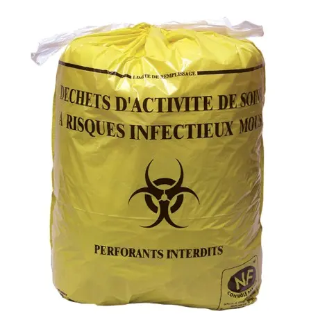 SP 30L jaune DASRI NF-X 30-501 20µ 500x650mm - Ct. de 500 Sacs