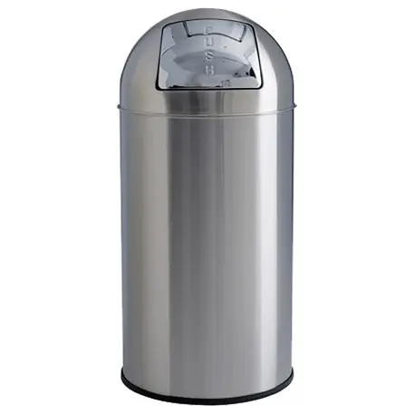 Poubelle 40L en Inox brossé avec couvercle PUSH