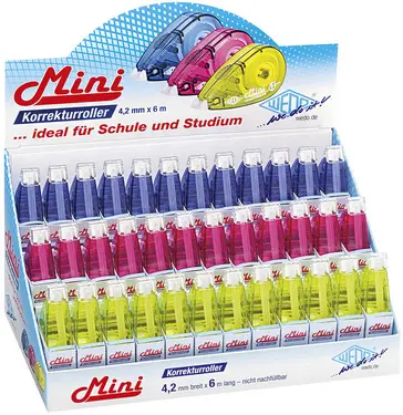 WEDO Mini roller correcteur, 4,2 mm x 6 m, présentoir de 36