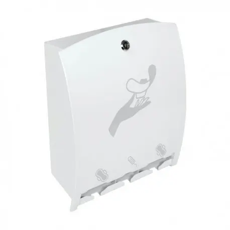 Distributeur hygiène féminine serviettes absorbantes acier blanc