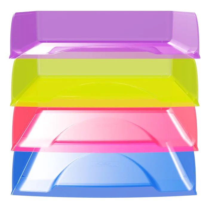 Set de 4 Corbeilles à courrier Combo Styli Crystal - Couleurs assorties - New