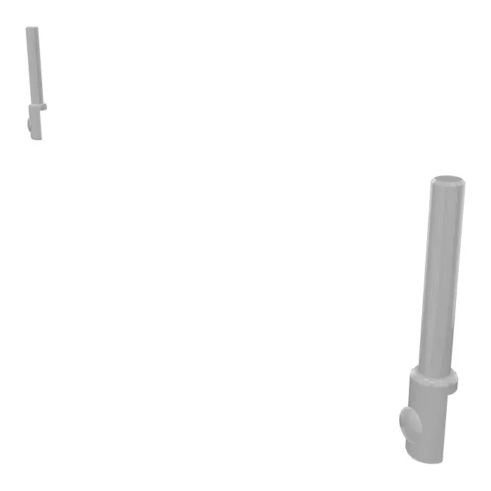 Pinces Twins métal lisse gris aluminium fixation laterale extremite H. 40 cm x L. 70/80/100 cm