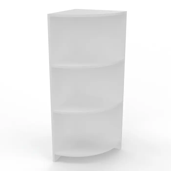 Camille 2 - Module 1/4 de cercle H. 134,4 cm x L. 47,7 cm x P. 49,6 cm mélamine blanc neige
