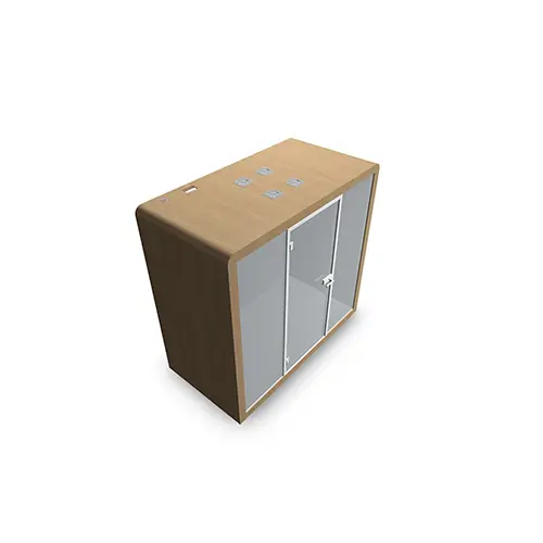 Cabine Silen couleur spécifique S2 avec ouverture à gauche - P. 1220 x L. 2400 x H. 2290 mm - électrification au choix