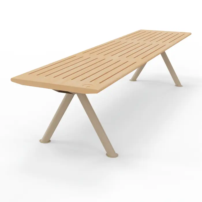 Banc simple bouleau stratifié avec structure métallique
