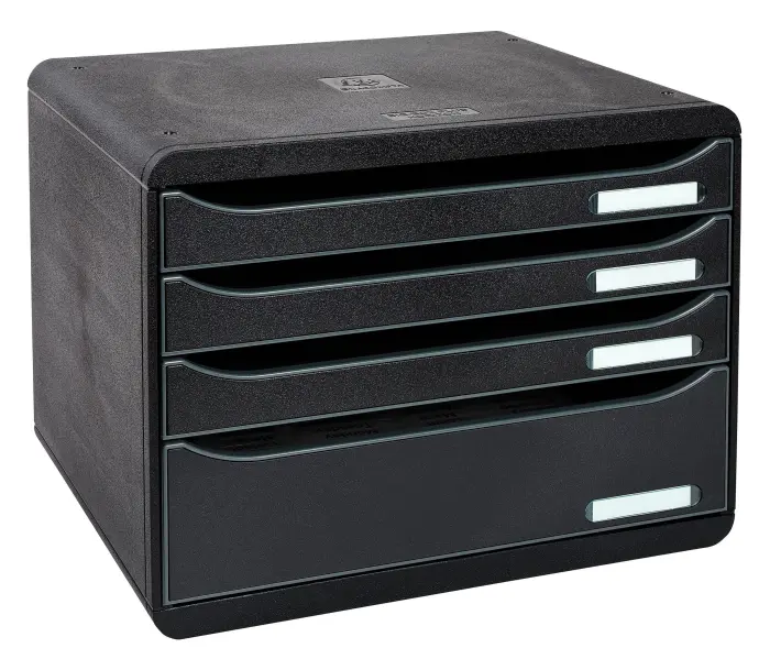 Module de classement Big Box Plus horizon 4 tiroirs Ecoblack - Noir