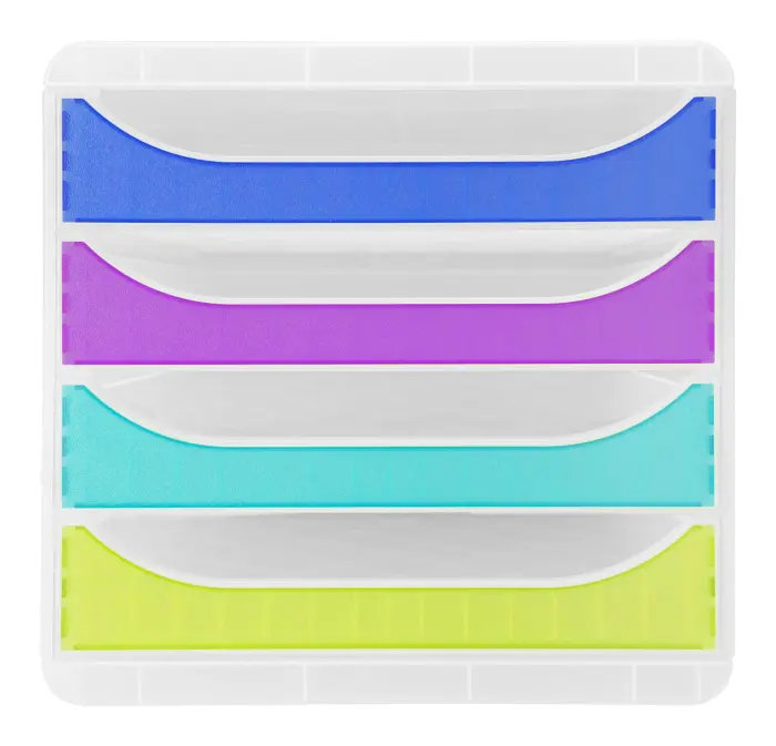 Module de classement Big Box 4 tiroirs Chromaline - Couleurs assorties