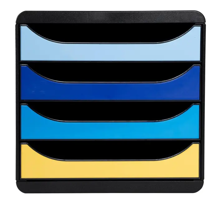 Module de classement Big Box 4 tiroirs Bee Blue - Couleurs assorties