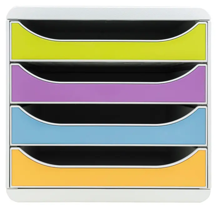 Module de classement Big Box 4 tiroirs Pop N'Co - Couleurs assorties