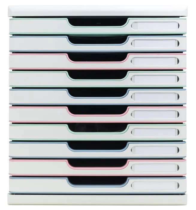 Module de classement Modulo 10 tiroirs Autentik - Couleurs assorties