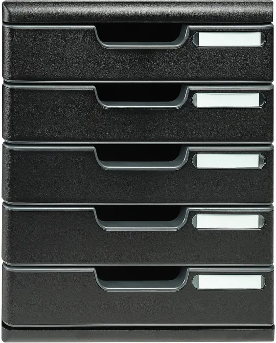Module de classement Modulo Ecoblack 5 tiroirs fermés - Noir
