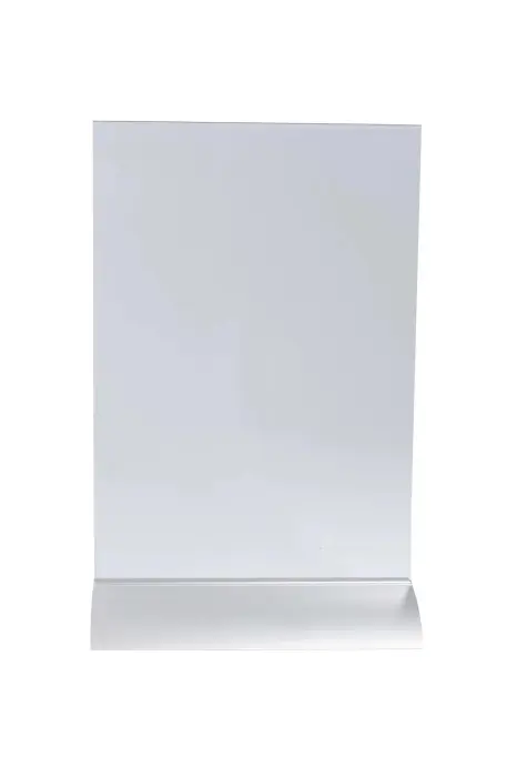 Porte-visuel vertical pied aluminium A5 - Cristal