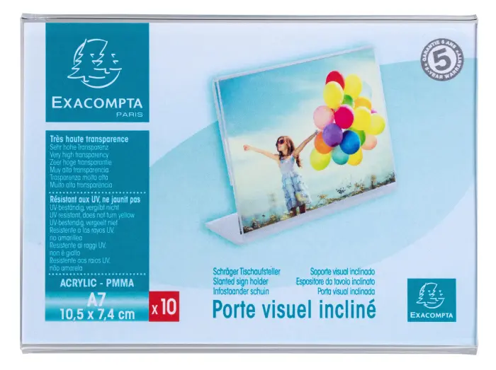 Lot de 10 porte-étiquettes A7 horizontal - Cristal