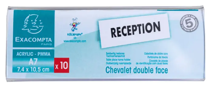 Lot de 10 chevalets double face horizontal A7 - Cristal