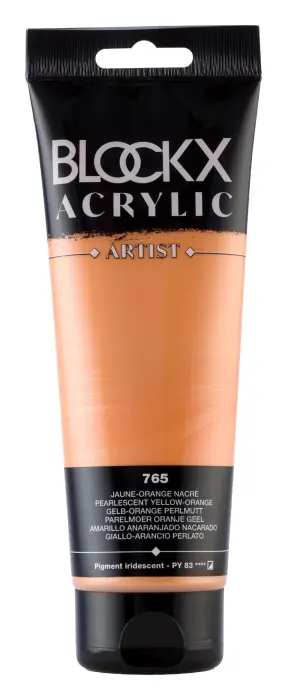 Peinture acrylique fine tube 250ml - Jaune-orange nacré