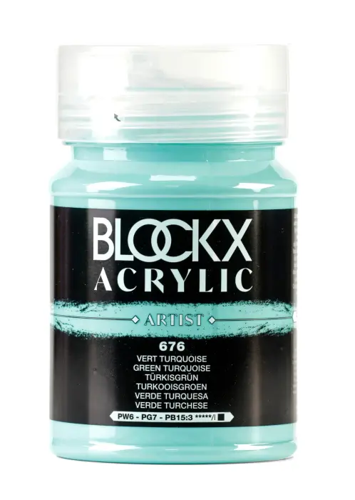 Peinture acrylique fine pot 500ml - Vert turquoise