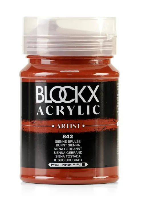 Peinture acrylique fine pot 500ml - Sienne brûlée