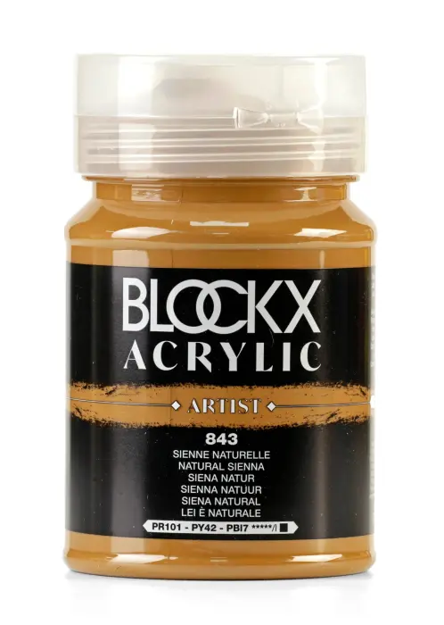 Peinture acrylique fine pot 500ml - Sienne naturelle