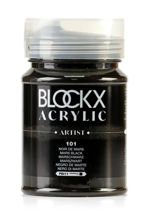 Peinture acrylique fine pot 500ml - Noir de mars