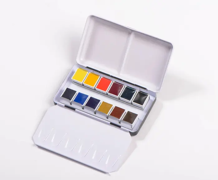Aquarelle Boite Métal + 12 demi-godets