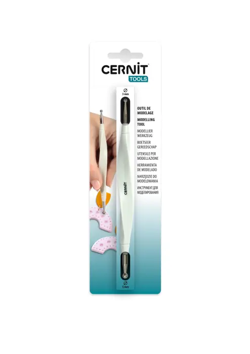 Cernit outil avec boules métal 5mm/3mm - Acier