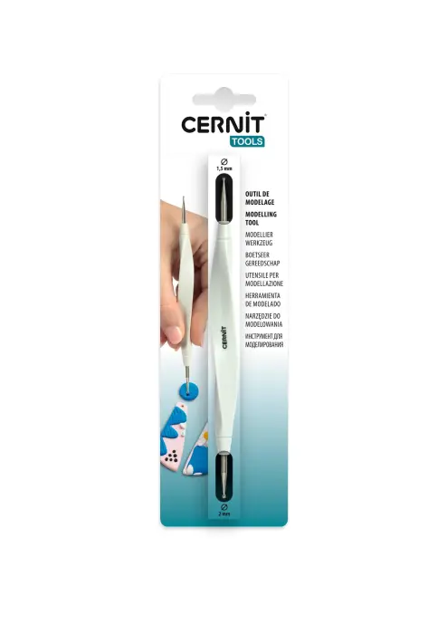 Cernit outil avec boules métal 2mm/1,5mm - Acier