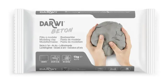 DARWI Pain de 1 kg de pâte auto-durcissante BETON - Béton