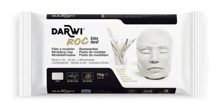 DARWI Pain de 1 kg de pâte auto-durcissante ROC - Blanc