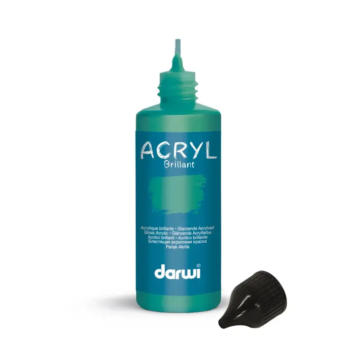 Darwi Flacon de 80 ml de Peinture Acrylique Universelle Brillante - Vert sapin