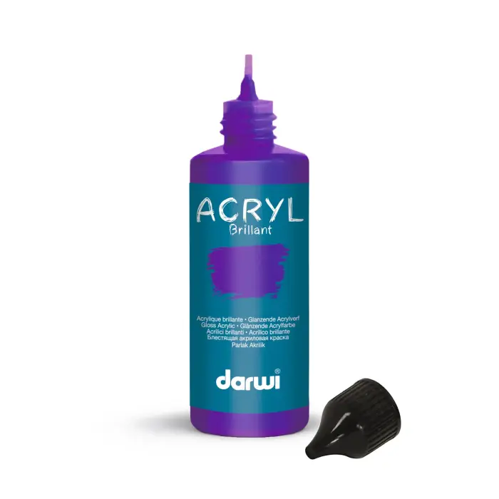 Darwi Flacon de 80 ml de Peinture Acrylique Universelle Brillante - Violet