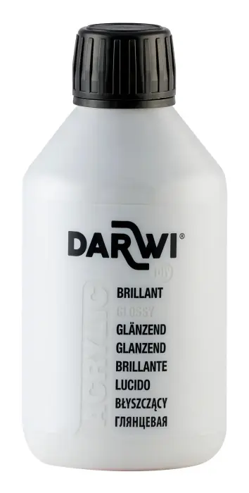 Darwi Flacon de 250 ml de Peinture Acrylique Universelle Brillante - Blanc