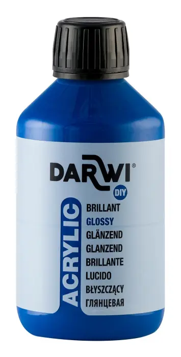 Darwi Flacon de 250 ml de Peinture Acrylique Universelle Brillante - Bleu outremer