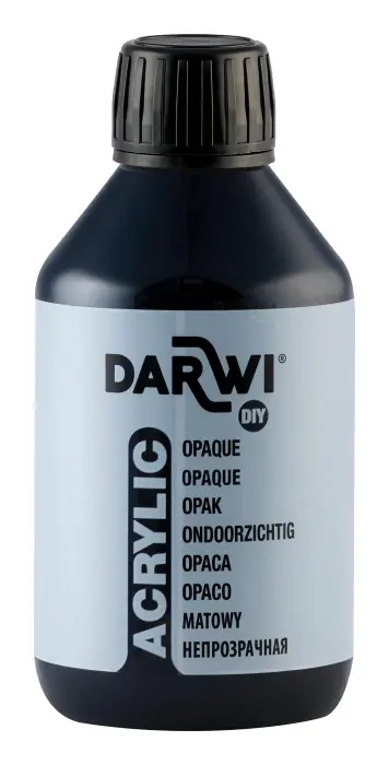 Darwi Flacon de 250 ml de Peinture Acrylique Universelle Opaque - Noir
