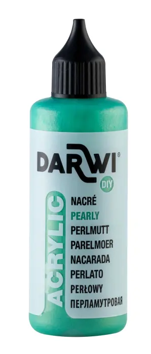 Darwi Flacon de 80 ml de Peinture Acrylique Universelle Nacrée - Vert nacré