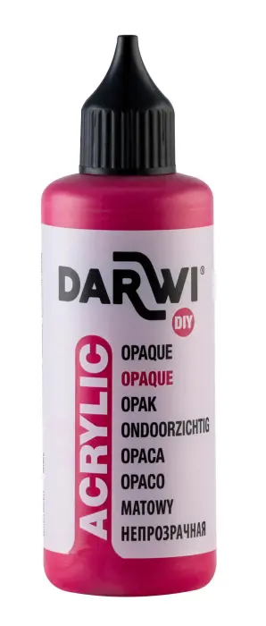 Darwi Flacon de 80 ml de Peinture Acrylique Universelle Opaque - Carmin