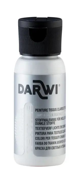 DARWI Flacon de 50 ml de Peinture Textile Opaque - Blanc