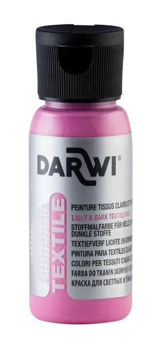 DARWI Flacon de 50 ml de Peinture Textile Opaque - Rose