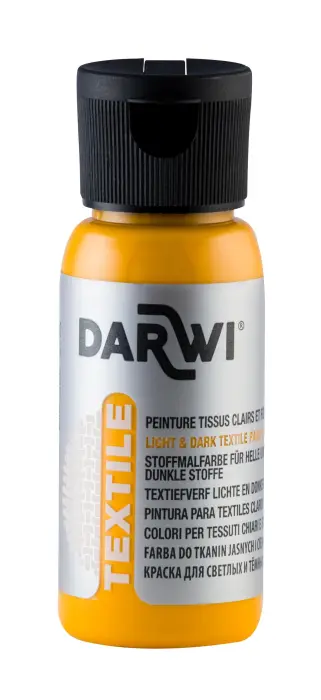 DARWI Flacon de 50 ml de Peinture Textile Opaque - jaune soleil