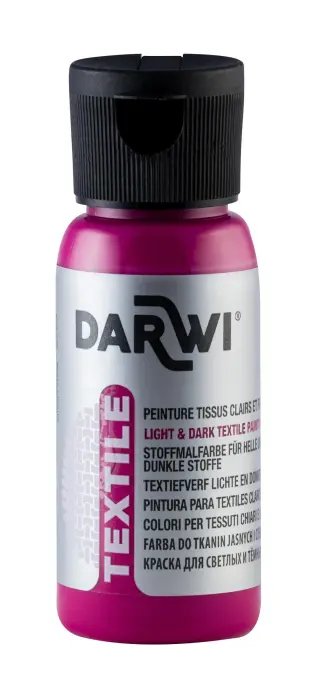 DARWI Flacon de 50 ml de Peinture Textile Opaque - Rubis