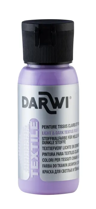 DARWI Flacon de 50 ml de Peinture Textile Opaque - Lilas