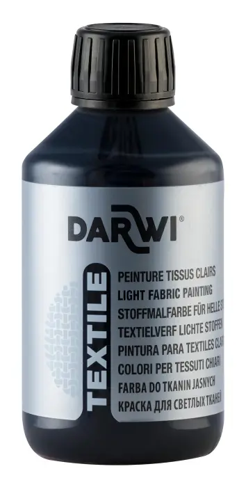 DARWI Flacon de 250 ml de Peinture Textile Opaque - Noir
