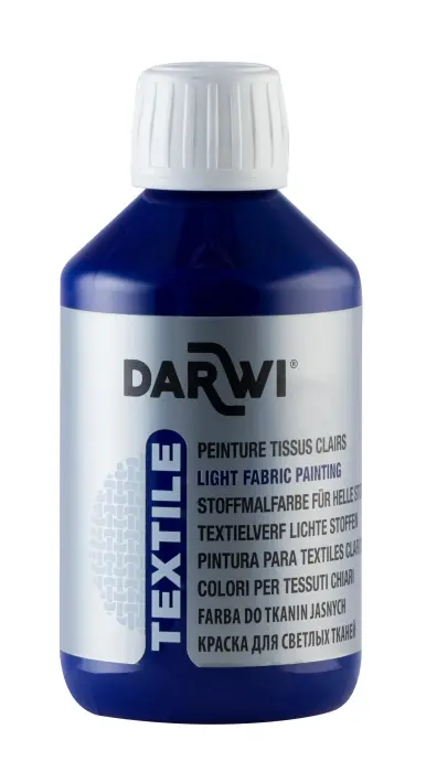 DARWI Flacon de 250 ml de Peinture Textile Opaque - Bleu foncé