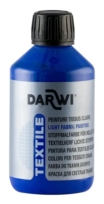 DARWI Flacon de 250 ml de Peinture Textile Opaque - Bleu outremer