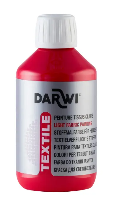 DARWI Flacon de 250 ml de Peinture Textile Opaque - vermillon