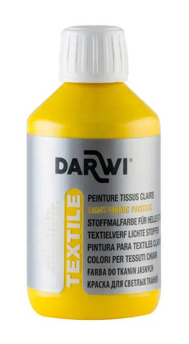 DARWI Flacon de 250 ml de Peinture Textile Opaque - Jaune or