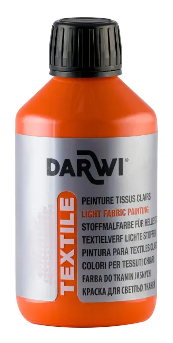 DARWI Flacon de 250 ml de Peinture Textile Opaque - Orange