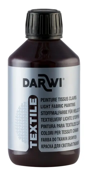 DARWI Flacon de 250 ml de Peinture Textile Opaque - Marron foncé